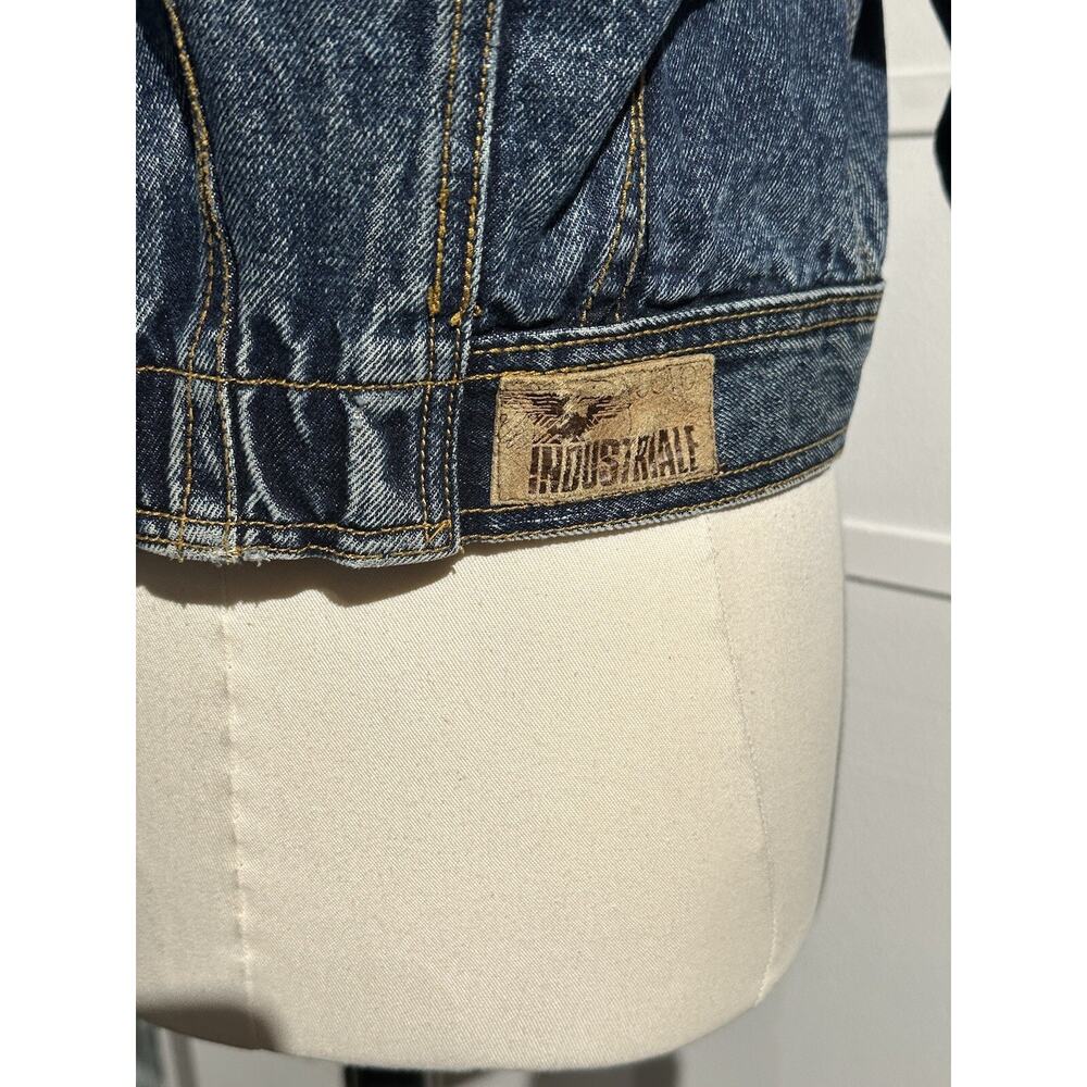 Vintage 80s Nuovo Industriale Aero Squad Jean Crop Jacket Denim Size Small - Picture 4 of 13